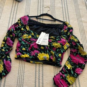 Zara floral top! New never worn! Arms sleeves run small